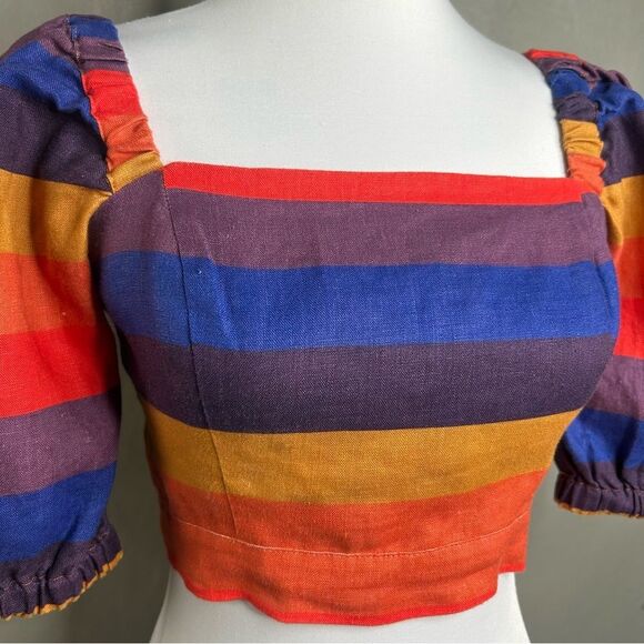 FARM Rio Multicolor Striped Crop Top - Picture 7 of 13